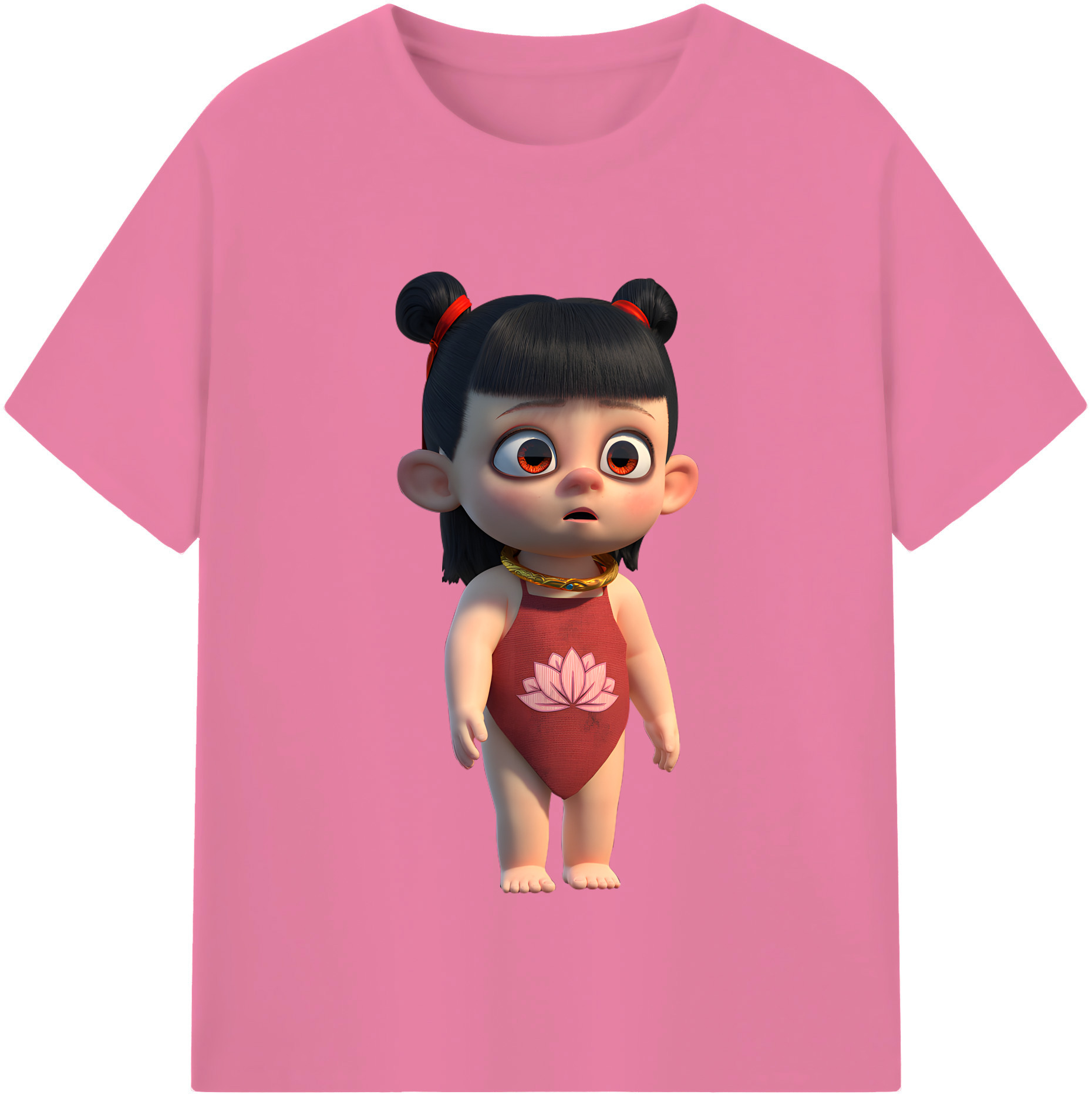 （画像用） Ne Zha 2 ナタ 魔童の大暴れ 綿100％半袖Tシャツ（フロントプリント）